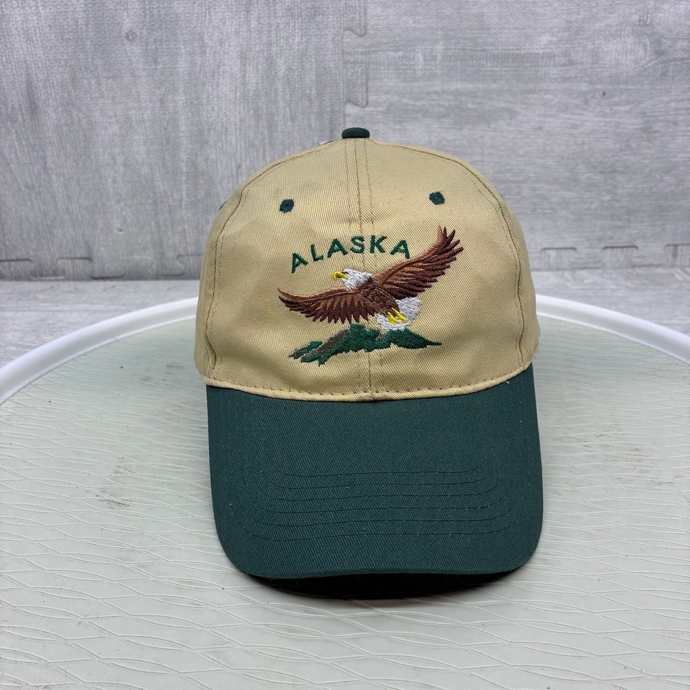 Alaska Eagle Hat Cap Mens Khaki Green Cotton Eagle Souvenir Snapback Nature